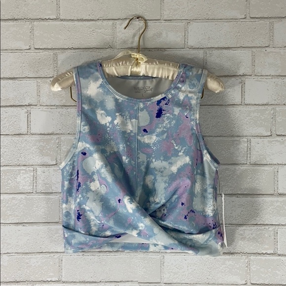 WILDFOX NWT Watercolor Spill Tie Dye Tank Crop Top - Picture 5 of 9